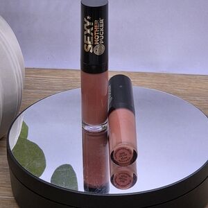 Soap & Glory Sexy Mother Pucker Liquid Lip Gloss (2) Bare Enough Warm Nude Pink!